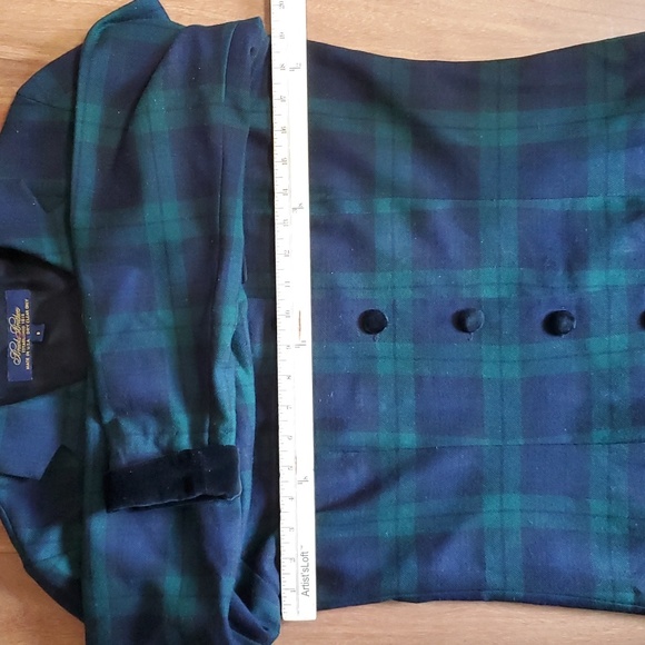 Brooks Brothers Women's Tartan Plaid Velvet Worsted Wool Dress Coat size 8 - Picture 5 of 12